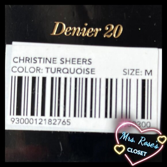 Honey Birdette Christine Turquoise Stockings Size Medium - Picture 2 of 3